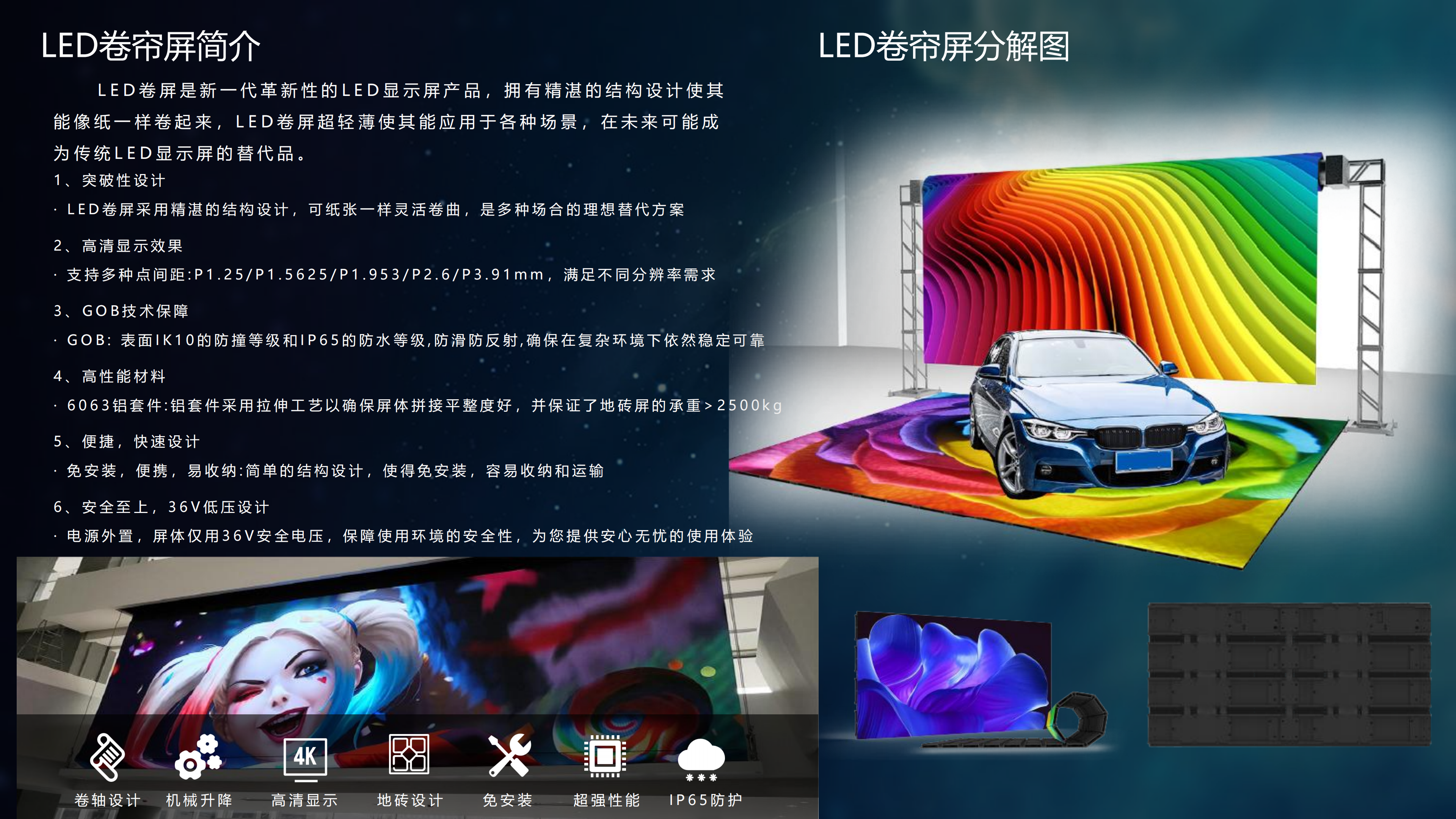 LED室内卷帘屏+地砖屏(图1)